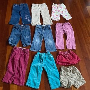 10 pairs of pants/ shorts 2T/ 24 months